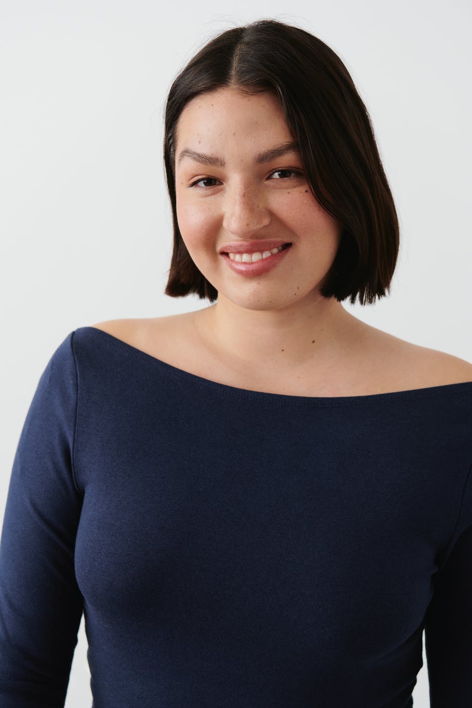 Soft boatneck top - Peacoat