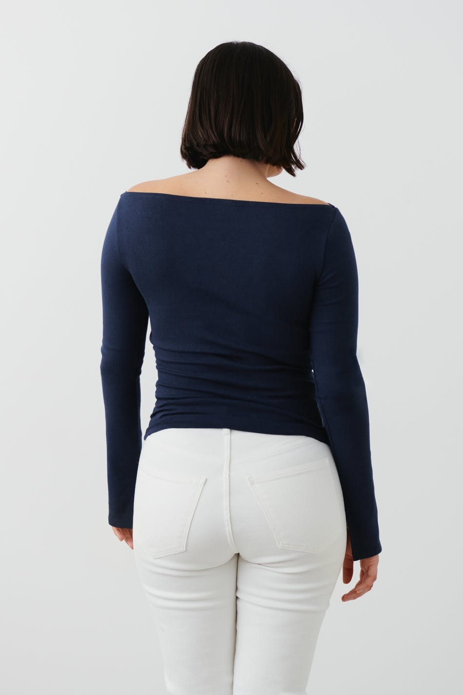 Soft boatneck top - Peacoat