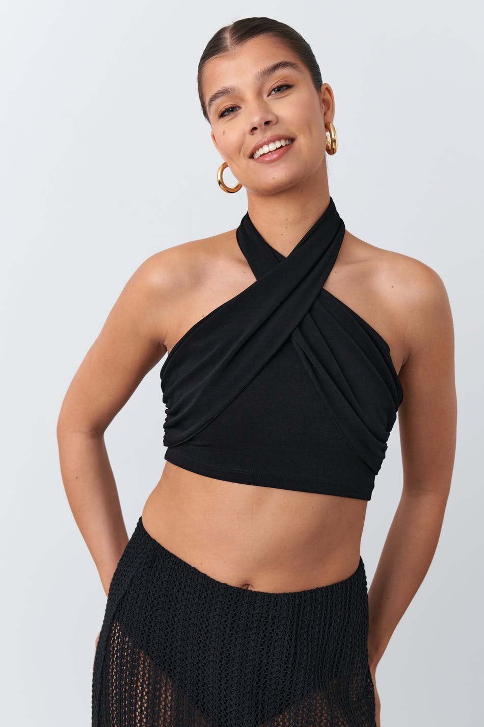 halterneck top - Whitecap gray