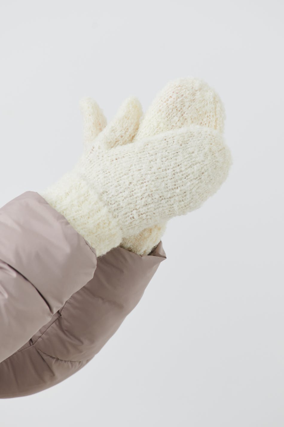 Y chunky mittens - Blanc cassé