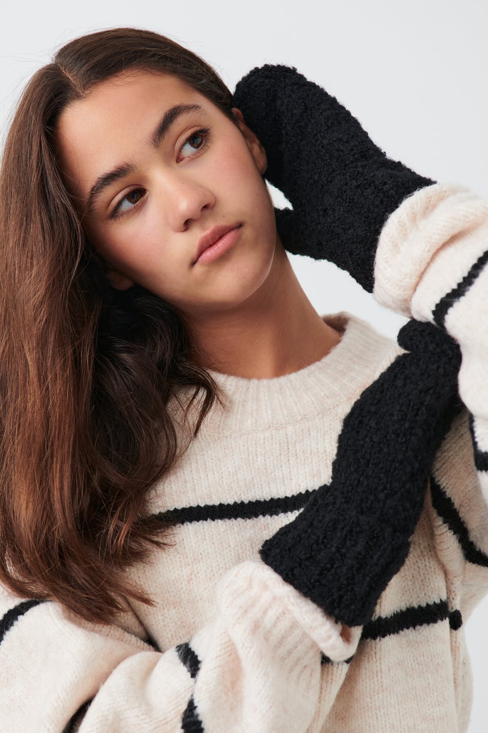 Y chunky mittens - Noir
