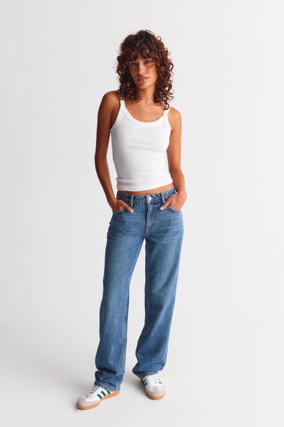 low straight jeans - Blanc cassé