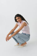 low straight jeans - Blanc cassé