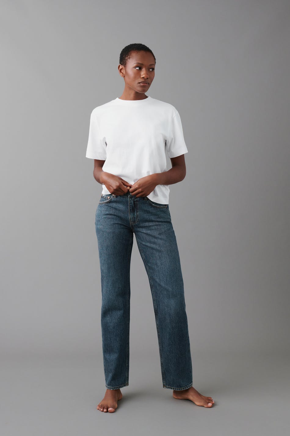 low straight jeans - Offblack