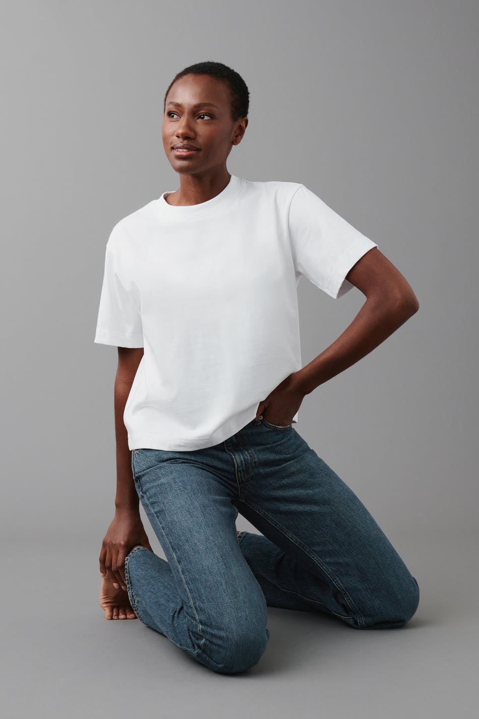 low straight jeans - Offblack