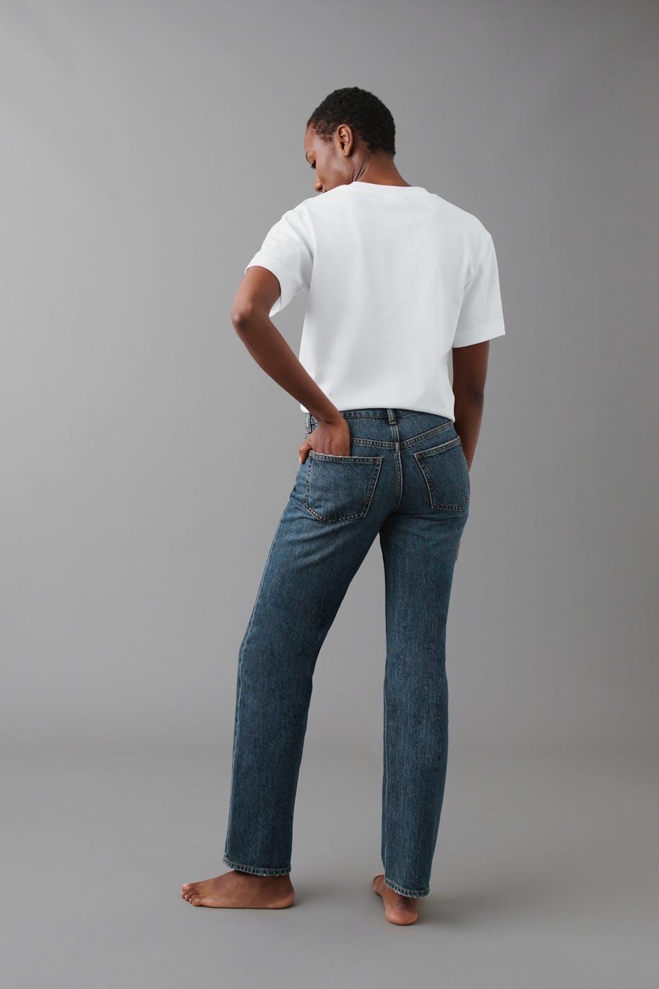 low straight jeans - Offblack