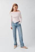 low straight jeans - Mid blue