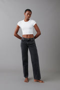 low straight petite jeans - Gris clair