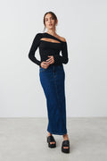 Cutout knitted top - Noir