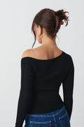 Cutout knitted top - Noir