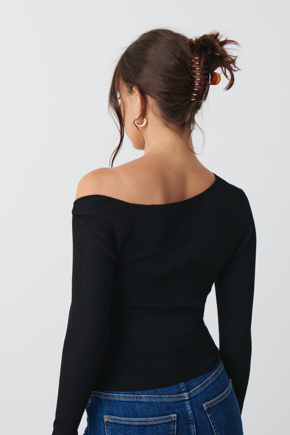Cutout knitted top - Noir