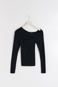 Cutout knitted top - Noir
