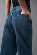baggy wide jeans - Mid blue