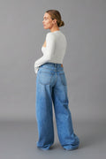 baggy wide jeans - Gris