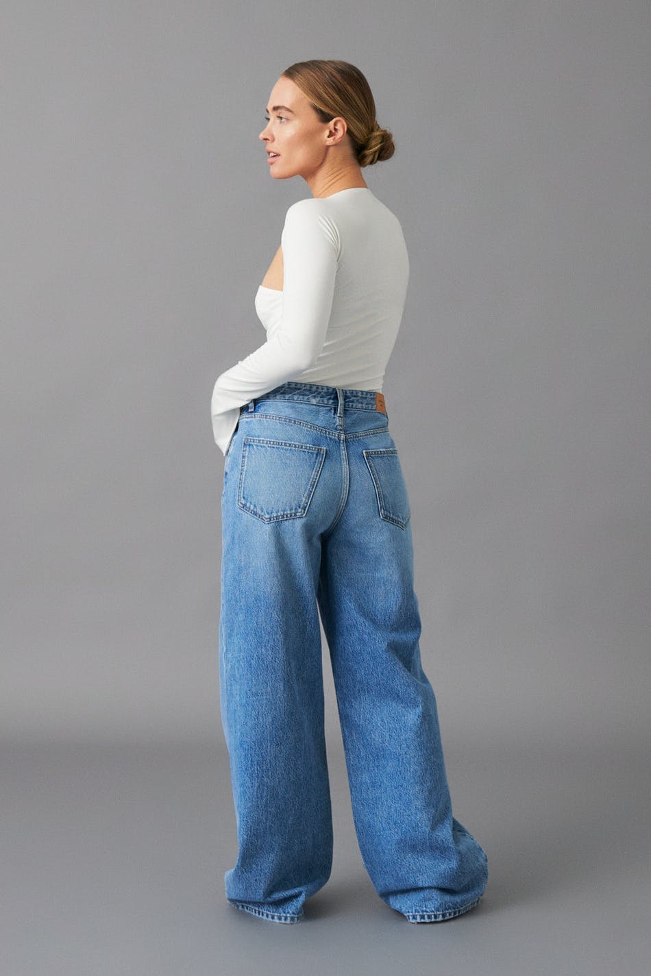 baggy wide jeans - Gris