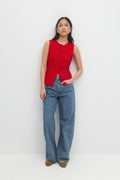 baggy wide jeans - Mid blue