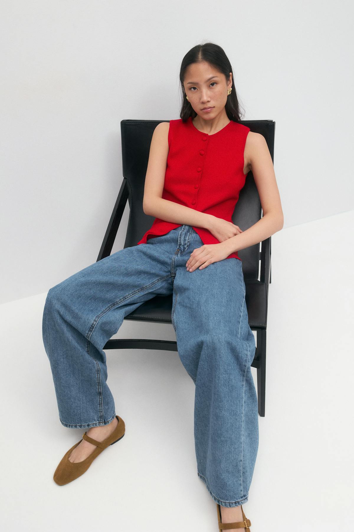 baggy wide jeans - Blue/black