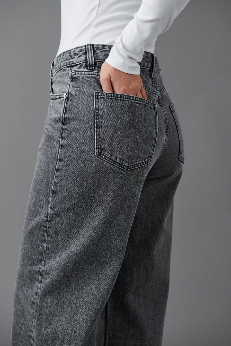 baggy wide jeans - Gris