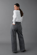baggy wide jeans - Gris