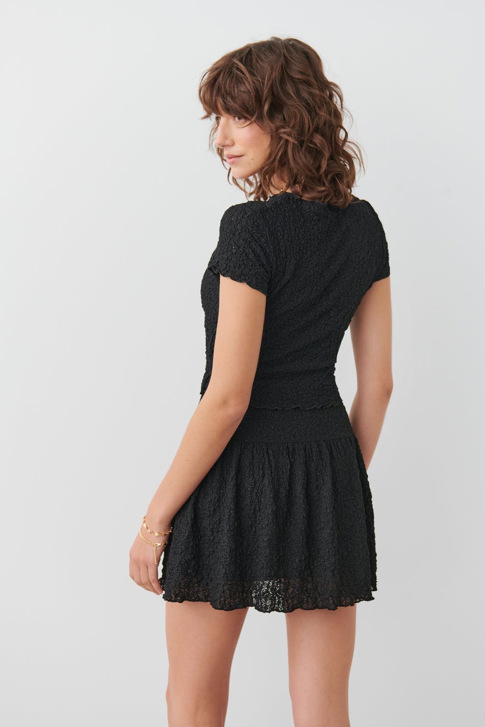 Mini lace skirt - Noir