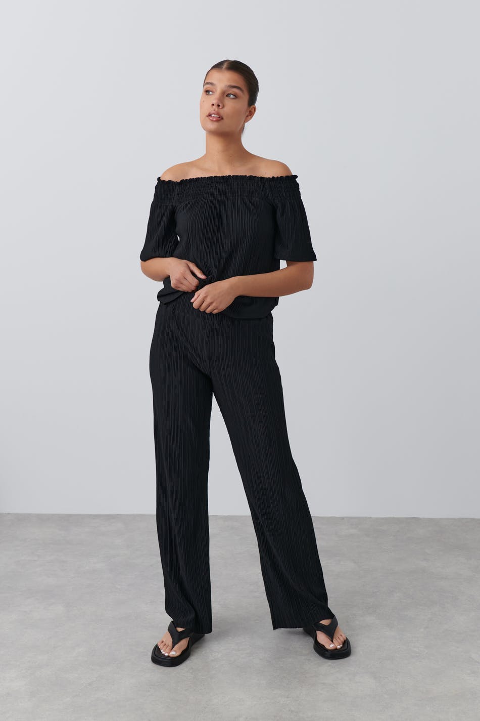 Plisse trousers - Noir