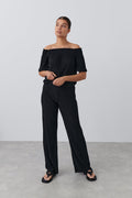 Plisse trousers - Noir
