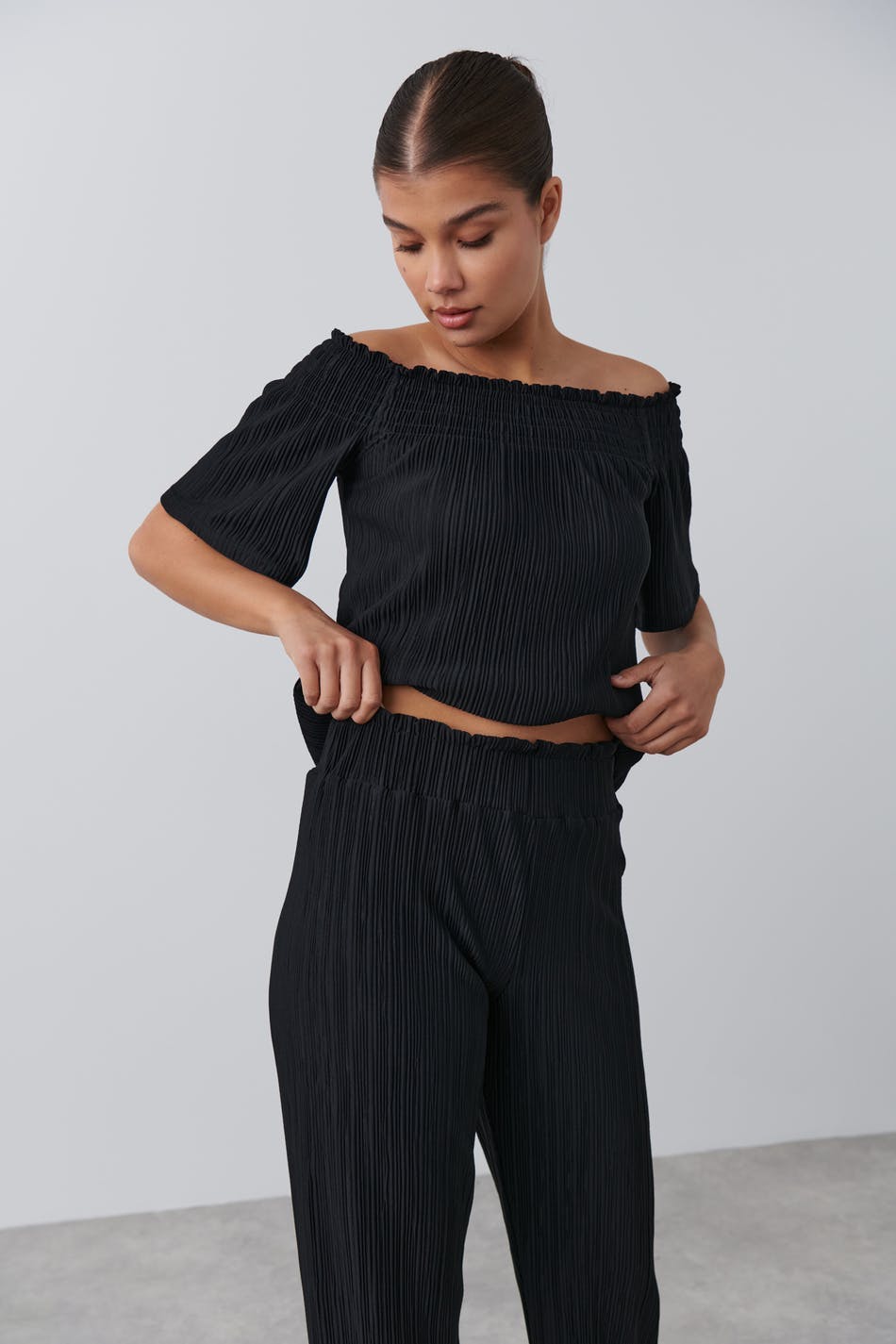 Plisse trousers - Noir