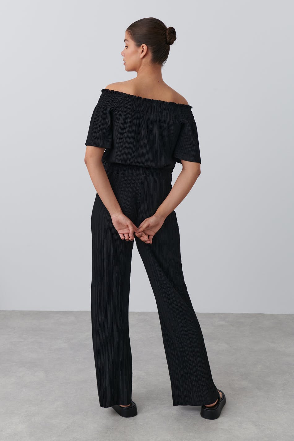 Plisse trousers - Noir