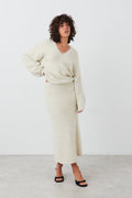 knitted maxi skirt - Noir