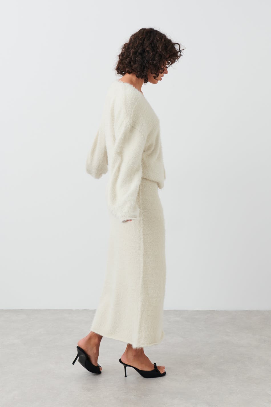 knitted maxi skirt - Noir