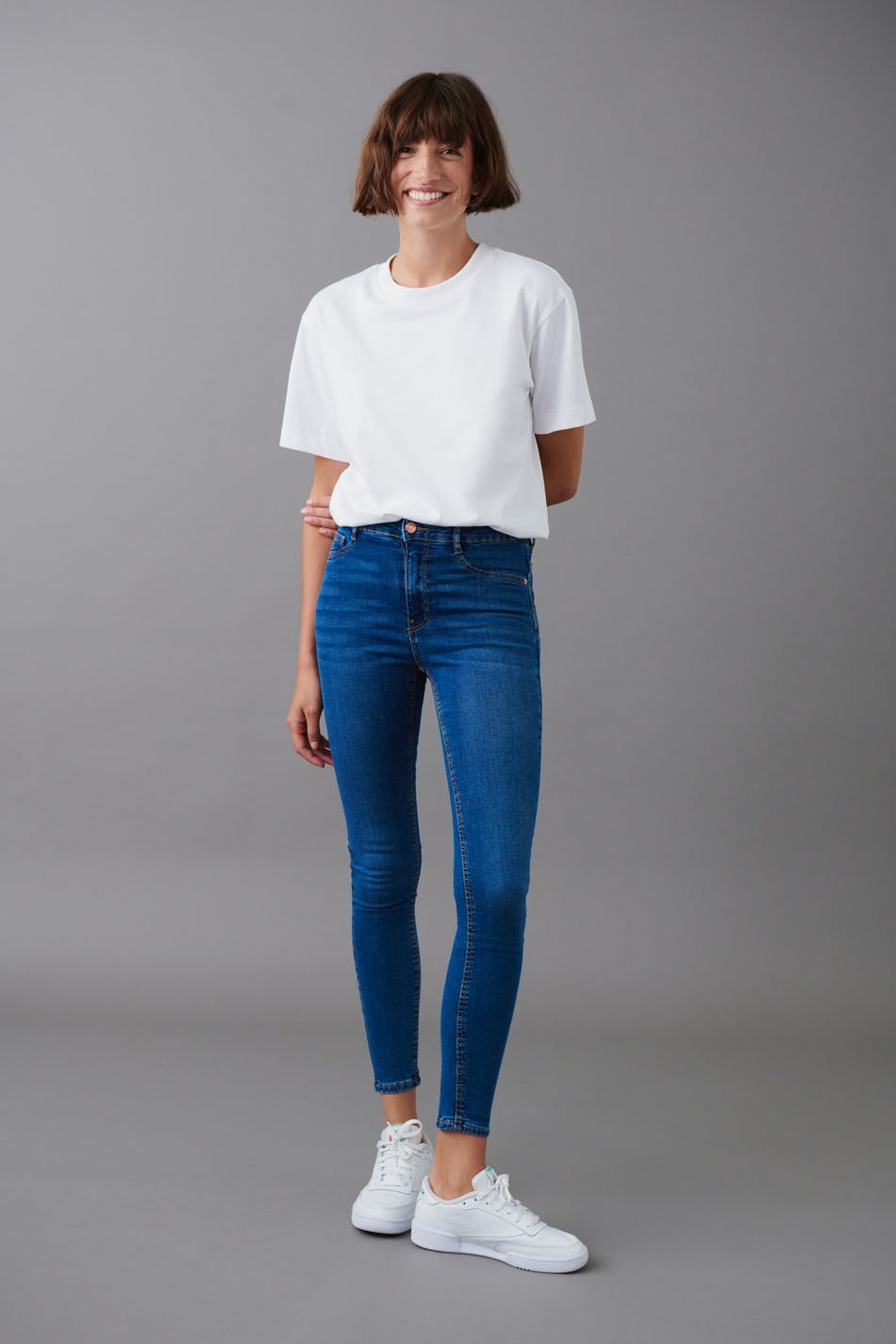 molly high waist jeans - Gris