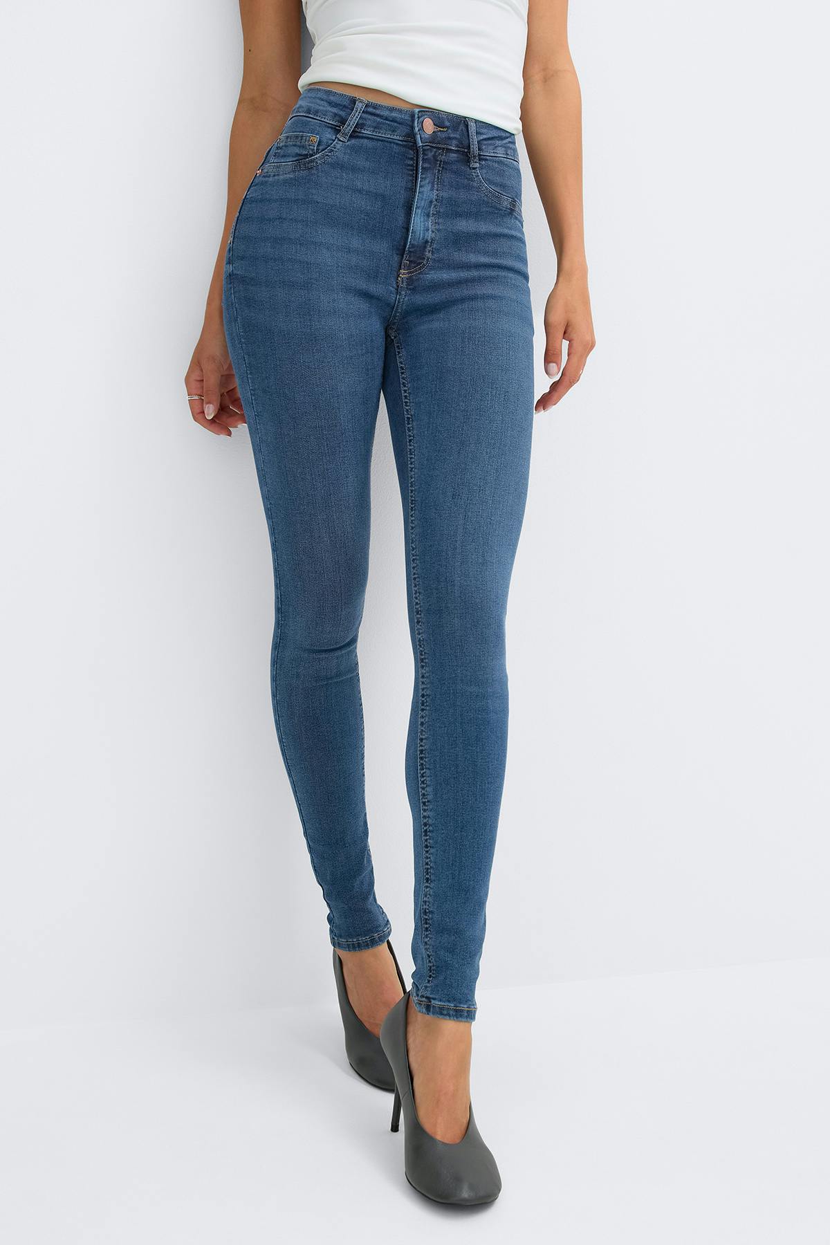molly high waist jeans - Tinted blue