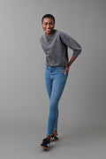 molly high waist jeans - Gris