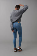 molly high waist jeans - Gris