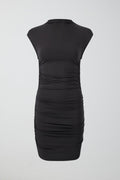 Soft touch funnel neck dress - Noir