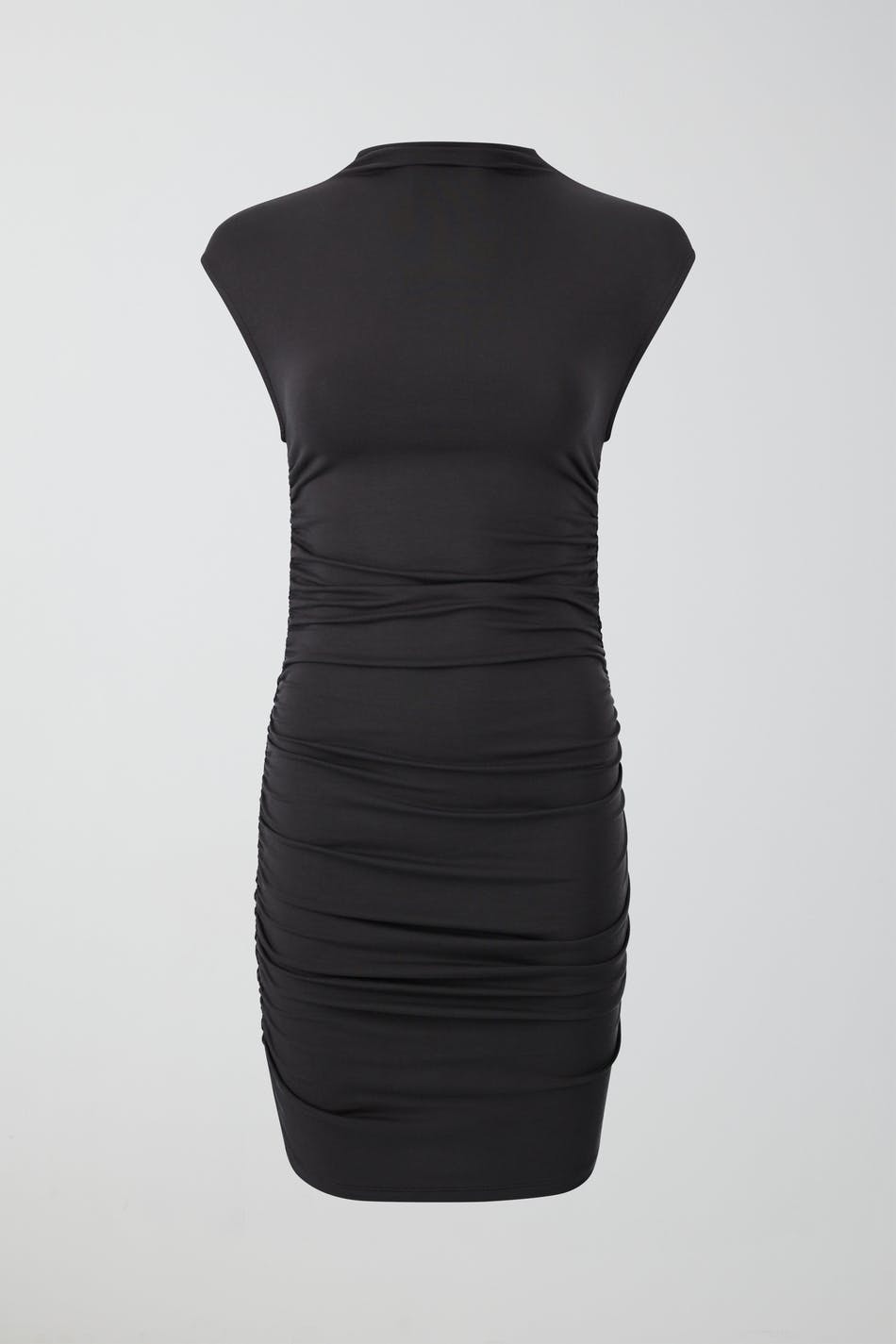 Soft touch funnel neck dress - Noir
