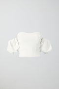 Off shoulder puff sleeve top - Blanc cassé