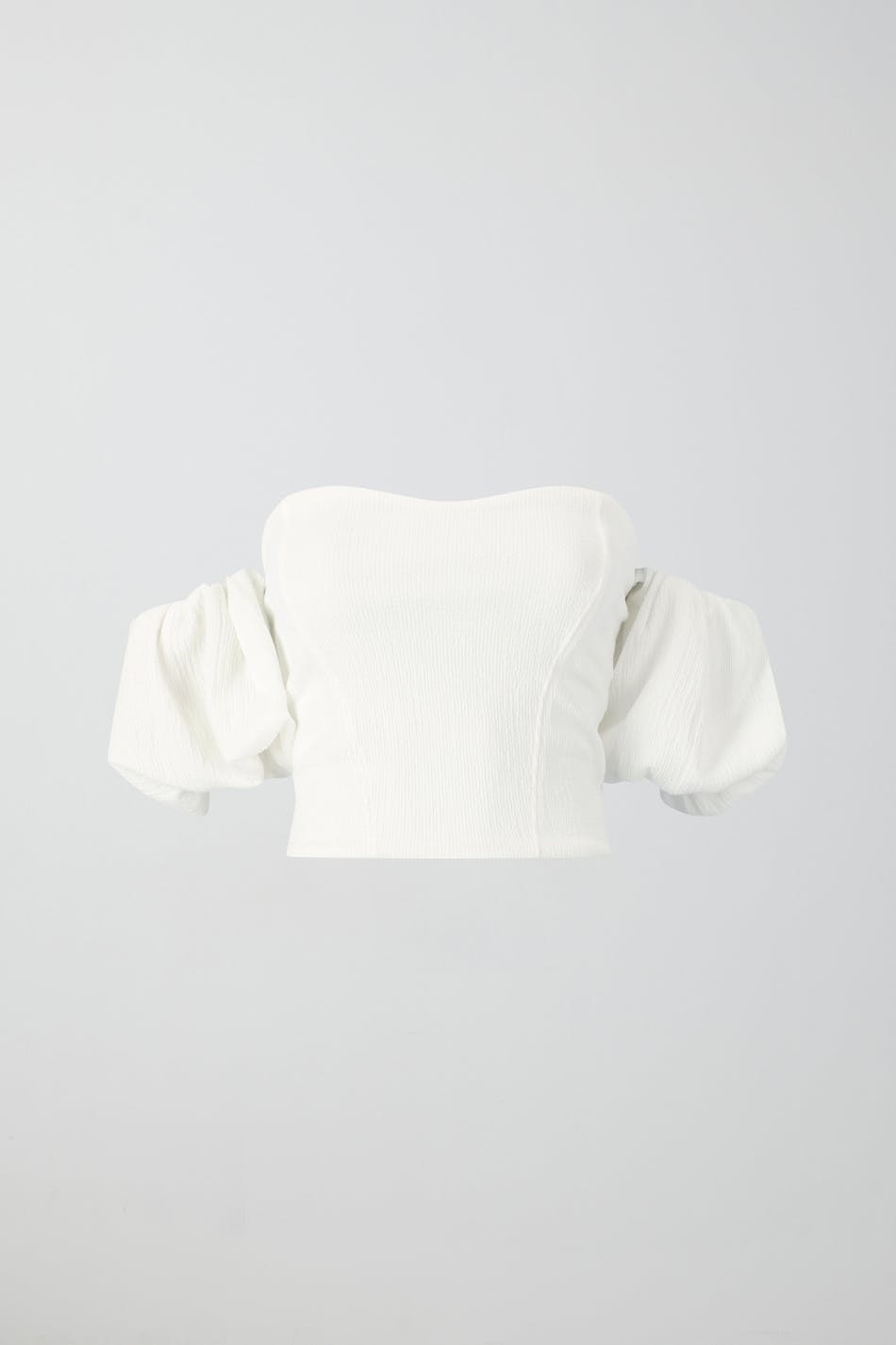 Off shoulder puff sleeve top - Blanc cassé