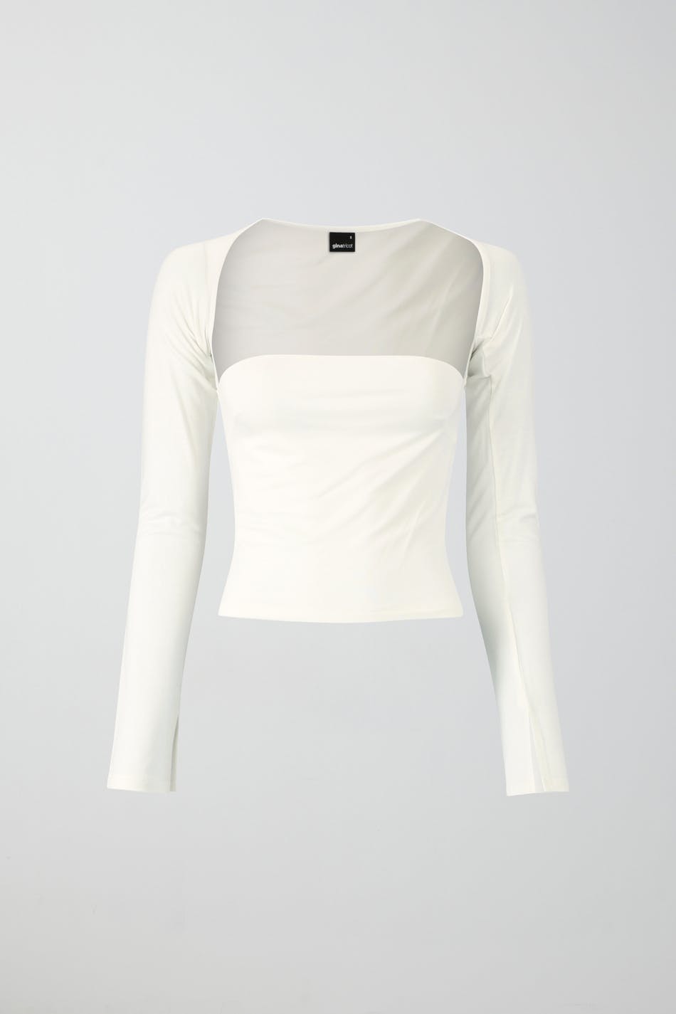 soft touch square neck top - Blanc cassé