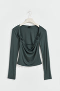 soft touch square neck top - Stone