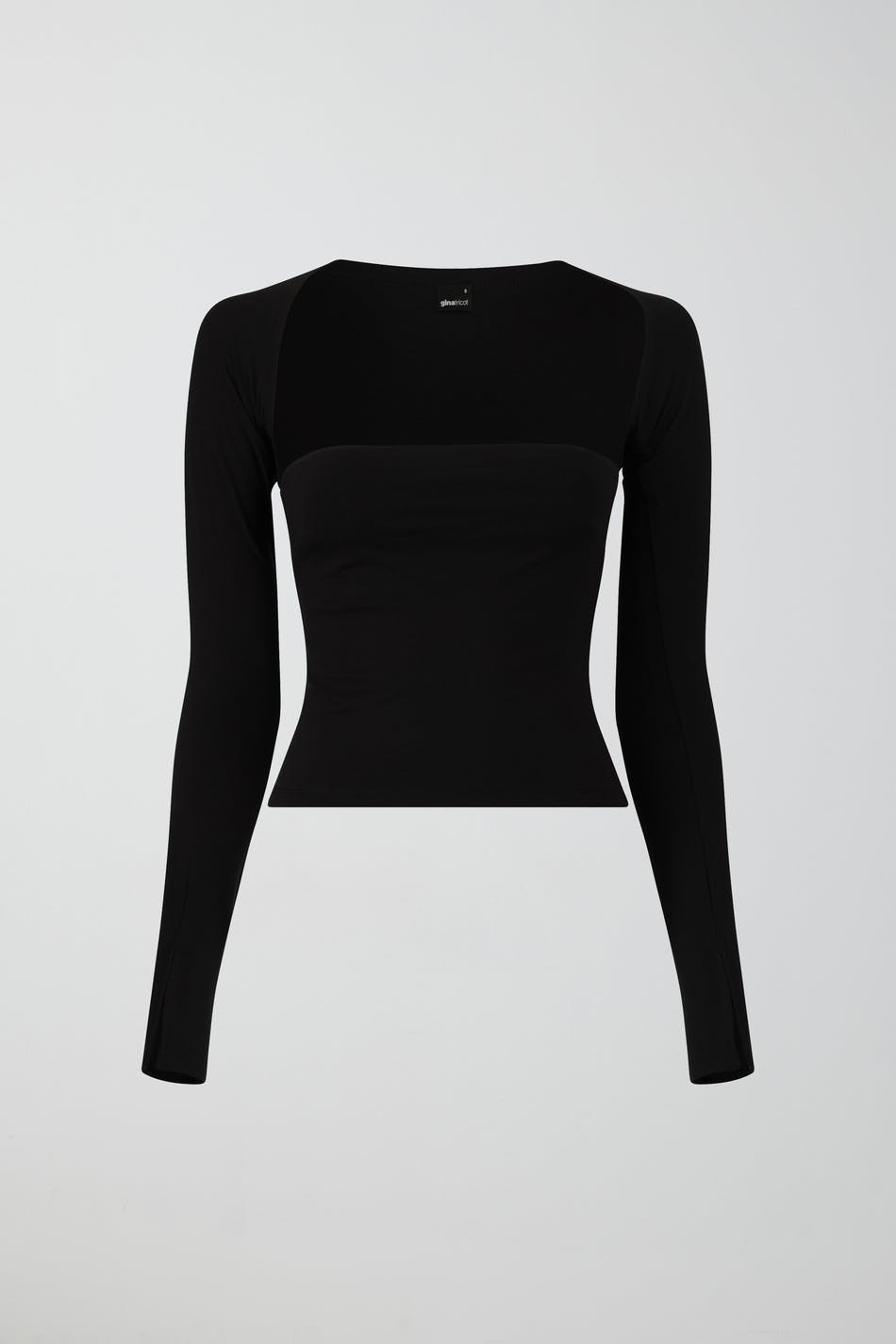 soft touch square neck top - Noir