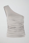 Ruched one shoulder top - Gris