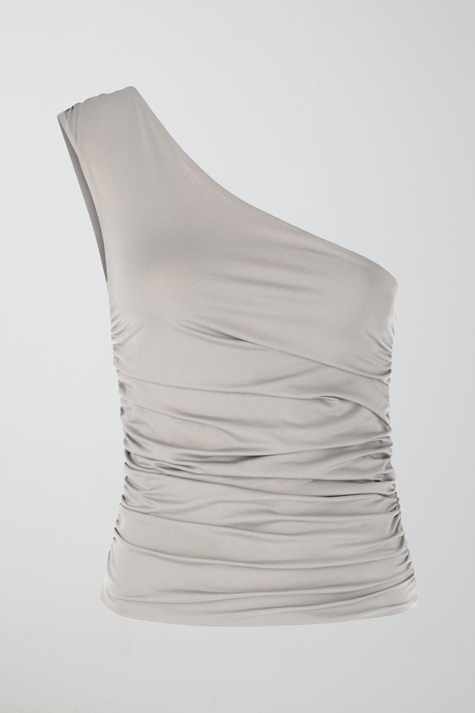 Ruched one shoulder top - Gris