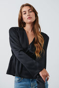 Shoulder pads blouse - Noir