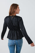 Shoulder pads blouse - Noir