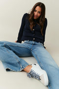 low waist wide jeans - Vintage blue