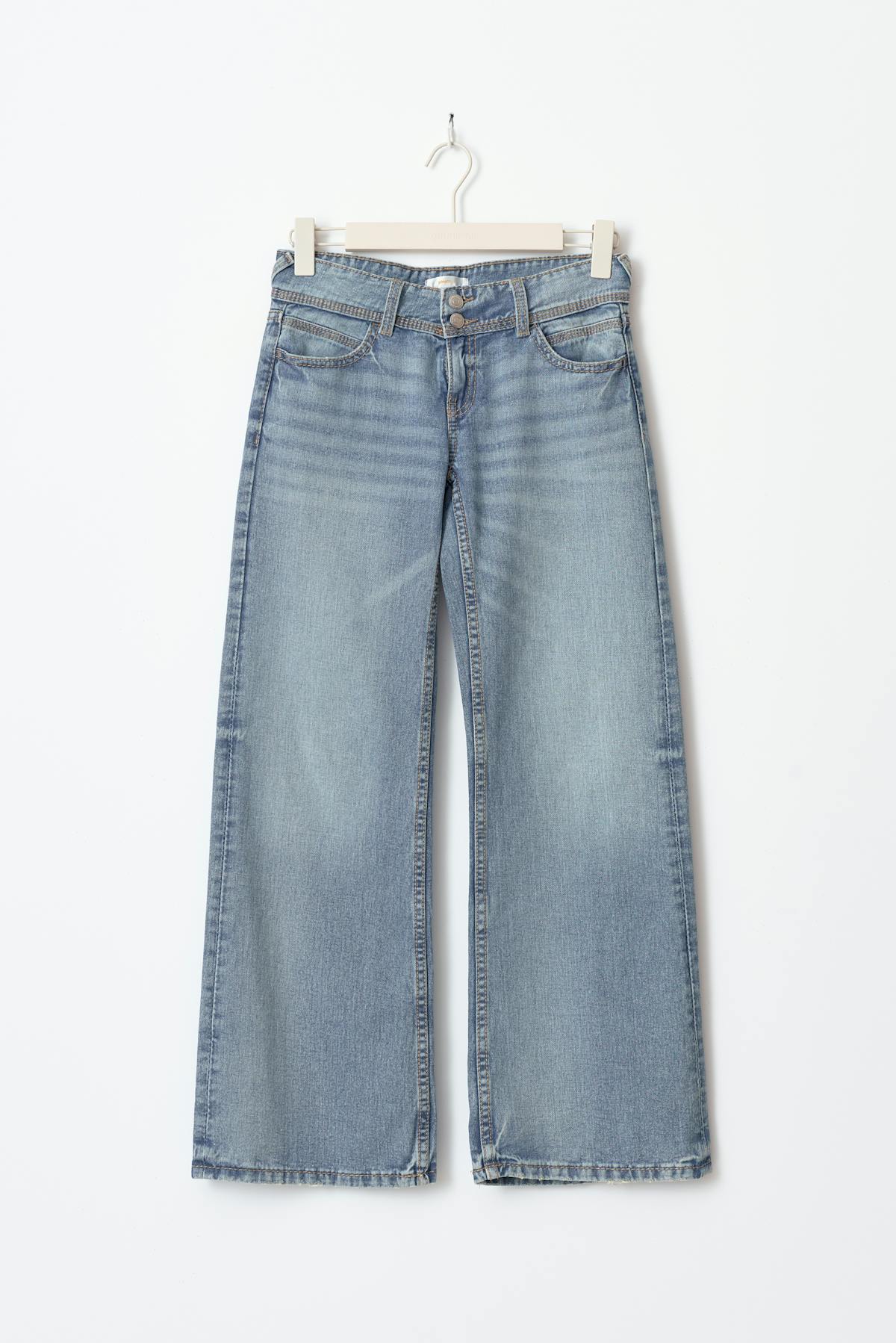 low waist wide jeans - Vintage blue