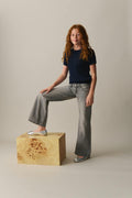 low waist wide jeans - Vintage blue