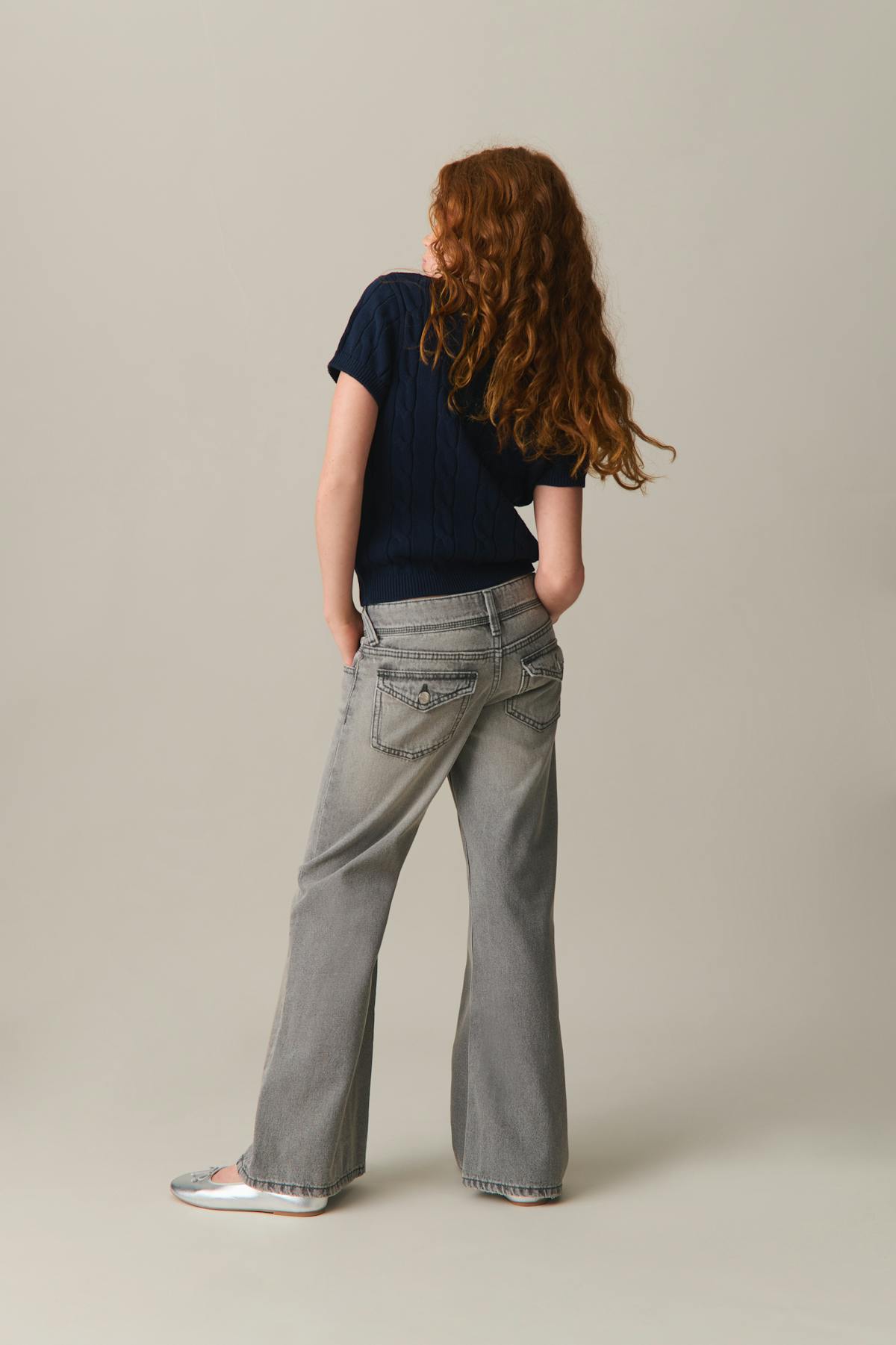 low waist wide jeans - Vintage blue