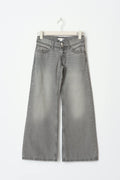 low waist wide jeans - Gris clair